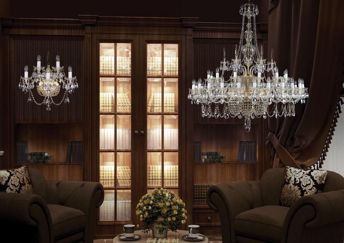Large crystal chandelier for living room in chateau style L005CE